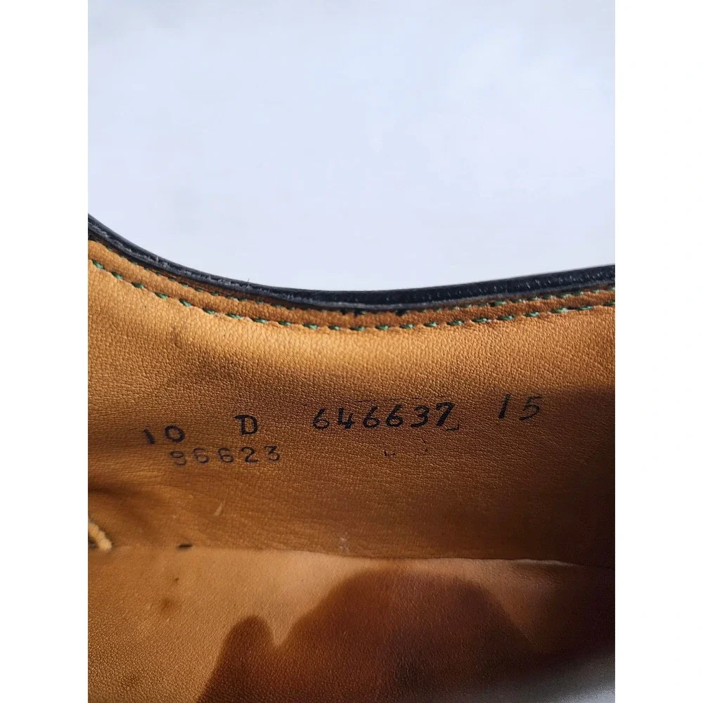 Florsheim Royal Imperial Size 10 Mens Black Leather Plain Toe Derby Dress Shoes